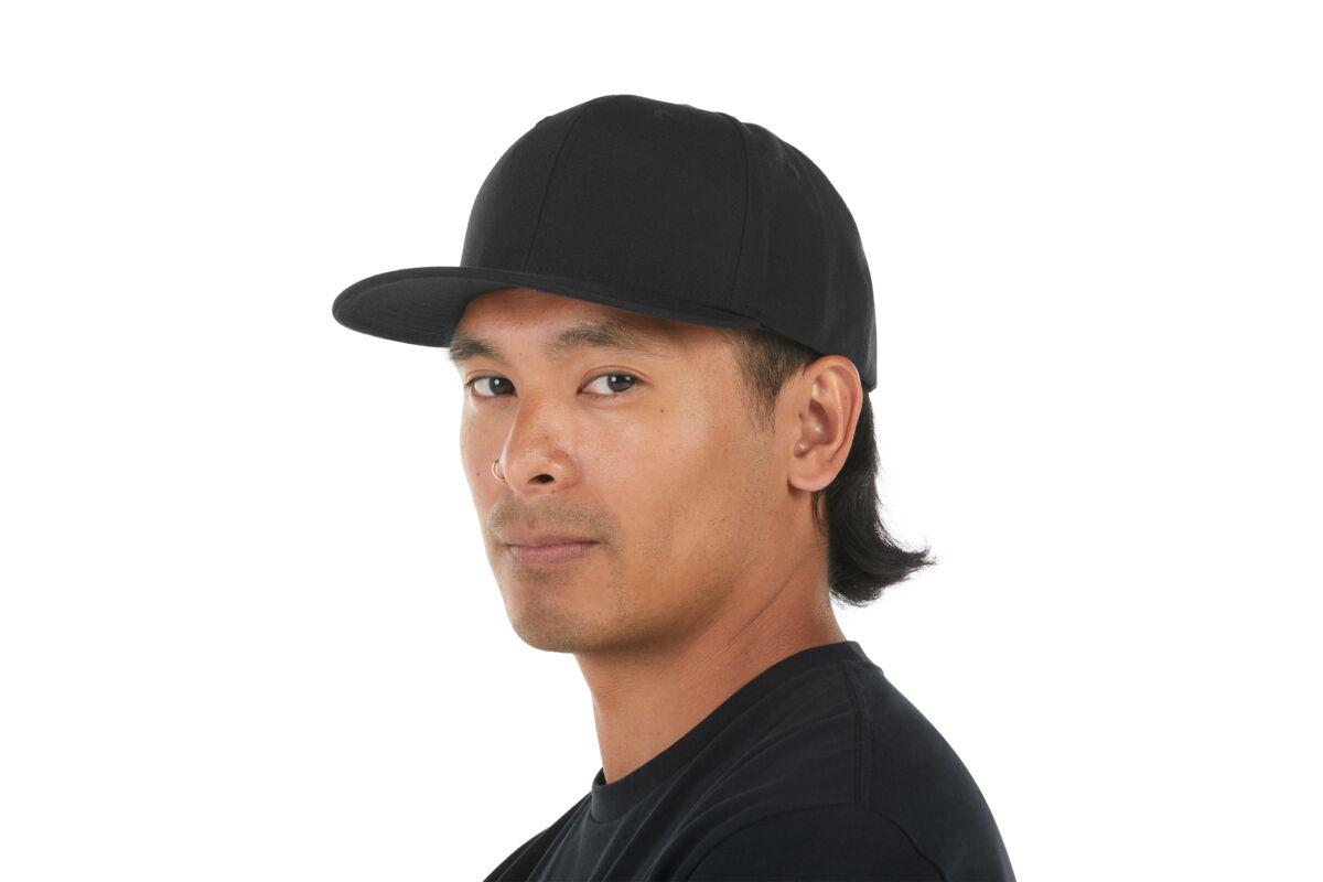 recycled-poly-classic-6-panel-hat-y4 WebPDP-HAT001002_Recycled_Poly_Classic_6Panel_Hat_Black_Studio_Harper_Studios_0723_Side_3__HAT001002OS.jpg