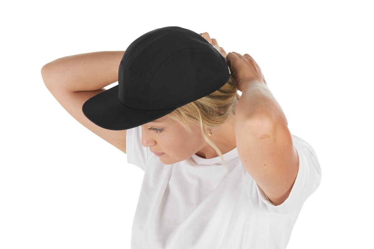 recycled-poly-flat-brim-5-panel-hat-r0 WebPDP-HAT003002_Recycled_Poly_Flat_Brim_5Panel_Hat_Black_Studio_Harper_Studios_0723_Side_4__HAT003002OS.jpg